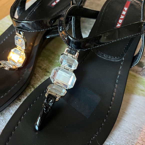 Prada Black Women's Sandals size 7. - 1/2 🎩 - Picture 2 of 6